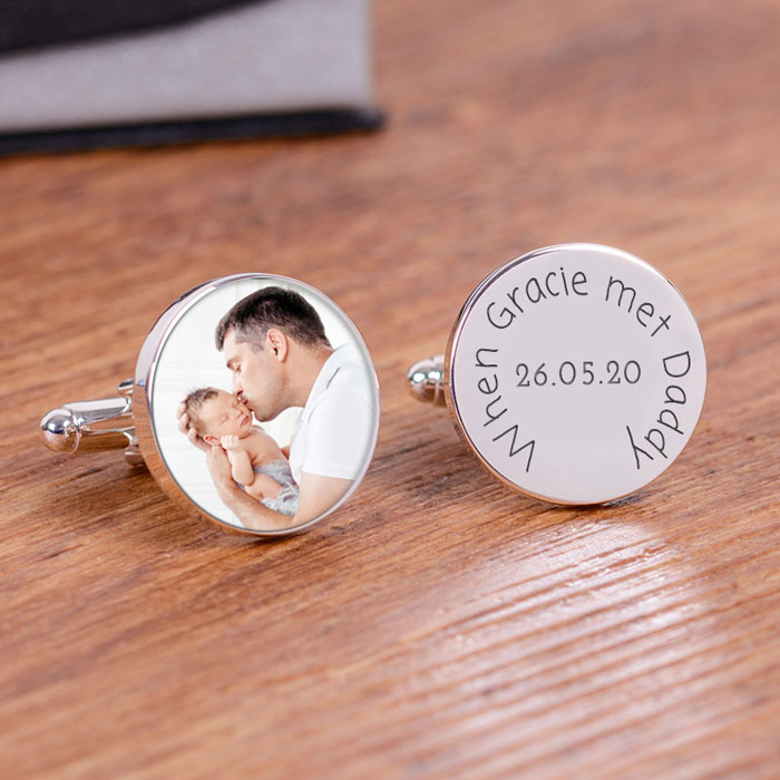 When Baby Met Daddy Personalised Photo Cufflinks