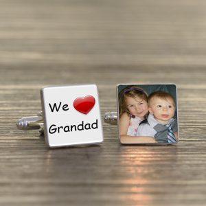 We Love Grandad Photo Upload Cufflinks