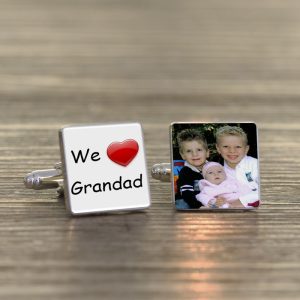 We Love Grandad Photo Upload Cufflinks