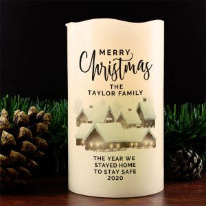 Personalised Christmas Town LED Candle