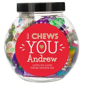 Personalised I Chews You Sweet Jar Valentines Day Gift