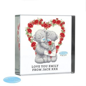 Personalised Tatty Teddy Valentine's Day Large Crystal Token