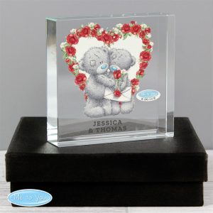 Personalised Tatty Teddy Valentine's Day Large Crystal Token