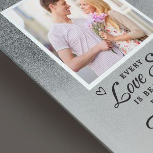Personalised Every Love Story 4x4 Glitter Glass Photo Frame