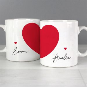 Personalised Two Hearts Mug Set Couple Gift