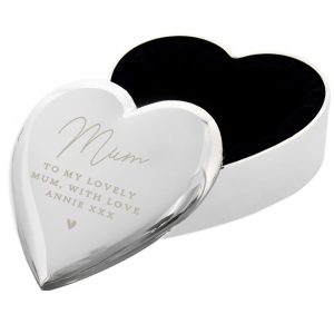Personalised Name and Message Heart Trinket Box
