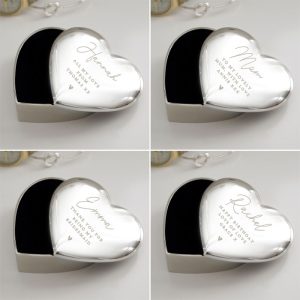 Personalised Name and Message Heart Trinket Box