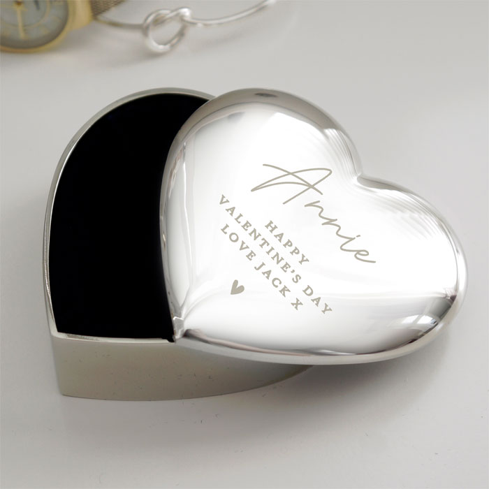 Personalised Name and Message Heart Trinket Box