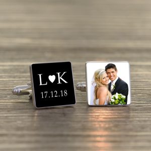 Personalised Initials and Photo Upload Cufflinks