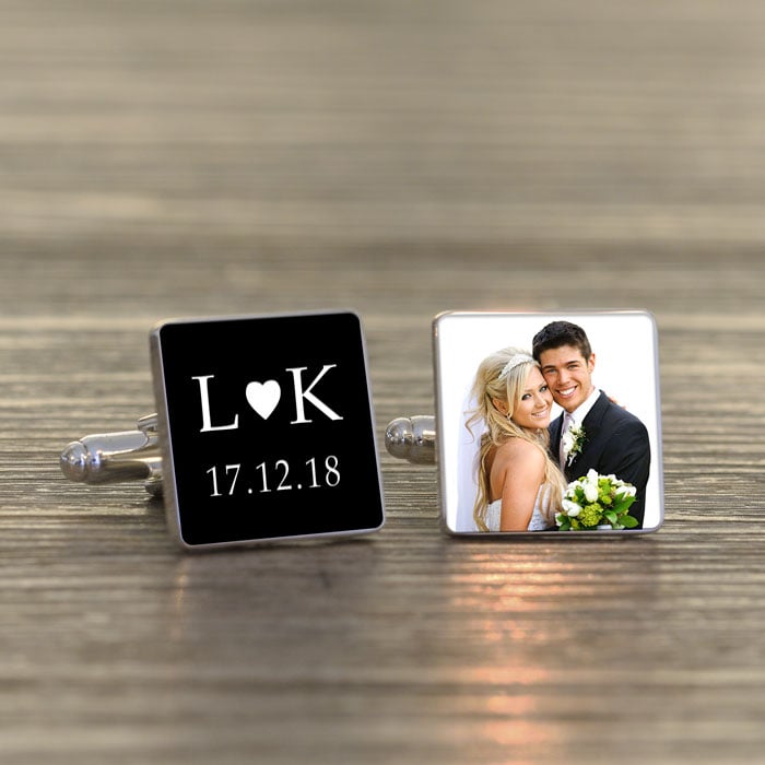 Personalised Initials and Photo Upload Cufflinks