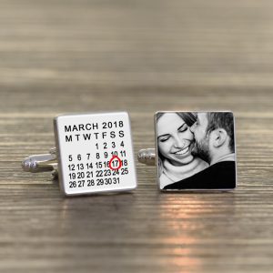 Personalised Special Date Photo Cufflinks Black or White