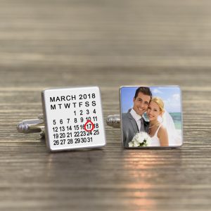 Personalised Special Date Photo Cufflinks Black or White