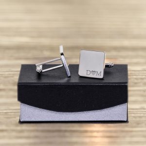 Personalised Infinity Initials Square Cufflinks