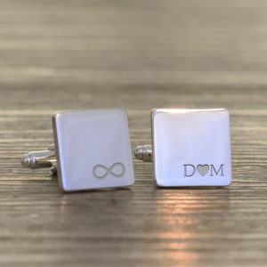 Personalised Infinity Initials Square Cufflinks