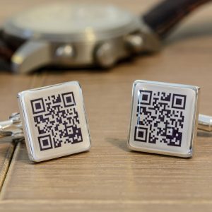 Personalised Secret Message QR Code Cufflinks
