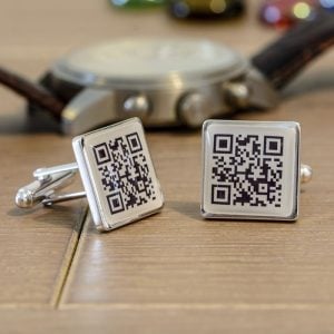 Personalised Secret Message QR Code Cufflinks
