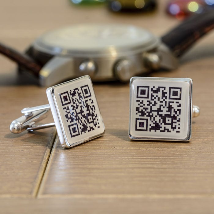 Personalised Secret Message QR Code Cufflinks