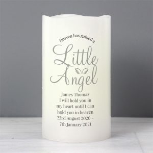 Personalised Little Angel Baby Memorial LED Candle