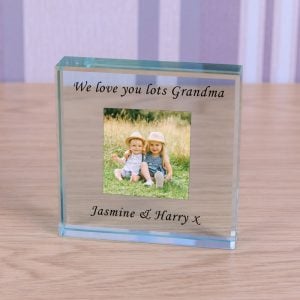 Large Personalised Glass Token Photo Upload With Message