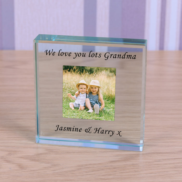 Large Personalised Glass Token Photo Upload With Message