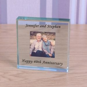 Large Personalised Glass Token Photo Upload Baby Scan