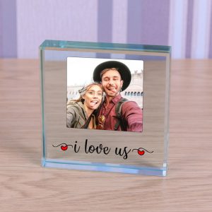 Large Glass Photo Upload Token I Love Us
