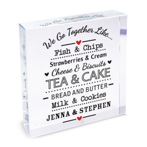Personalised We Go Together Like... Large Crystal Token