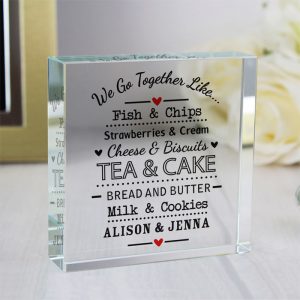 Personalised We Go Together Like... Large Crystal Token