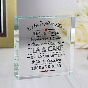 Personalised We Go Together Like... Large Crystal Token
