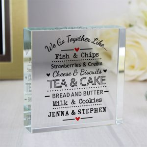 Personalised We Go Together Like... Large Crystal Token