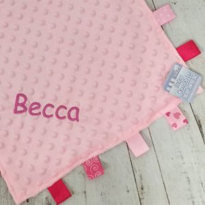 Girl's Personalised Pink Taggies Baby Comforter