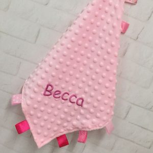 Girl's Personalised Pink Taggies Baby Comforter