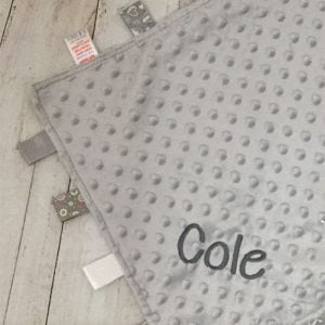 Unisex Taggies Grey Personalised Baby Comforter