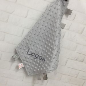 Unisex Taggies Grey Personalised Baby Comforter