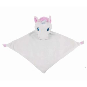 Girl's Personalised Cubbies White Unicorn Baby Comforter