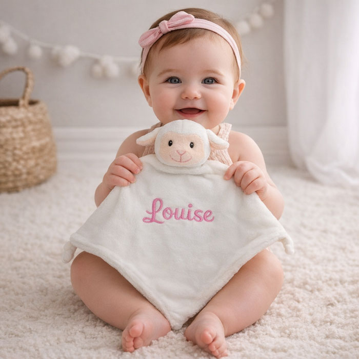 Personalised Cubbies Loverby Lamb Comforter Pink or Blue