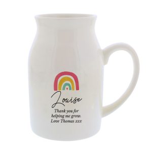 Personalised Ceramic Rainbow Flower Jug