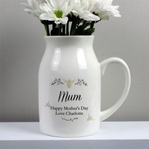 Personalised Floral Bee Flower Jug
