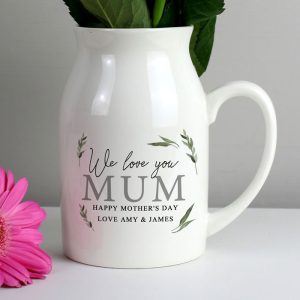 Personalised Botanical Flower Ceramic Jug