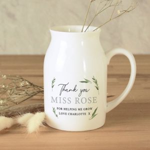 Personalised Botanical Flower Ceramic Jug