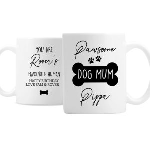 Personalised Pawsome Dog Mum Ceramic Mug
