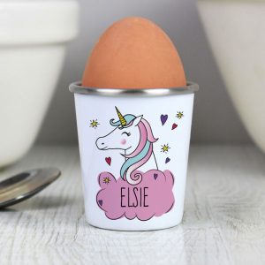 Girl's Personalised Unicorn Ceramic Egg Cup