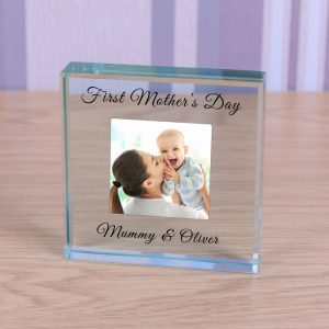 First Mothers Day Large Glass Photo Token  - Mummy & ...