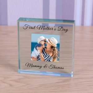 First Mothers Day Large Glass Photo Token  - Mummy & ...
