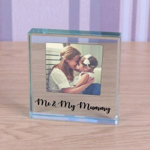 Large Glass Photo Upload Block 'Me & My Mummy'