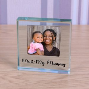 Large Glass Photo Upload Block 'Me & My Mummy'