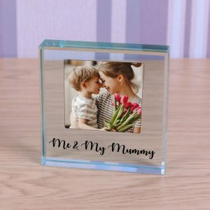 Large Glass Photo Upload Block 'Me & My Mummy'