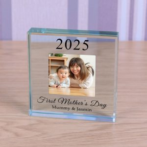 Personalised Glass Block First Mothers Day Year & Message