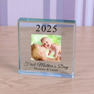 Personalised Glass Block First Mothers Day Year & Message