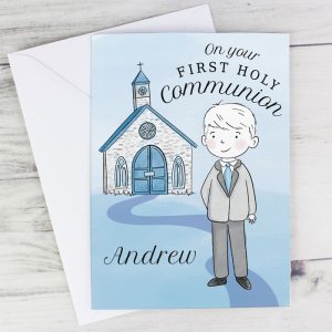 Personalised Boy's First Holy Communion Card